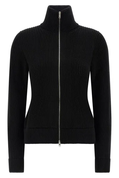 Maison Margiela Black Wool Zip-up Cardigan In Black