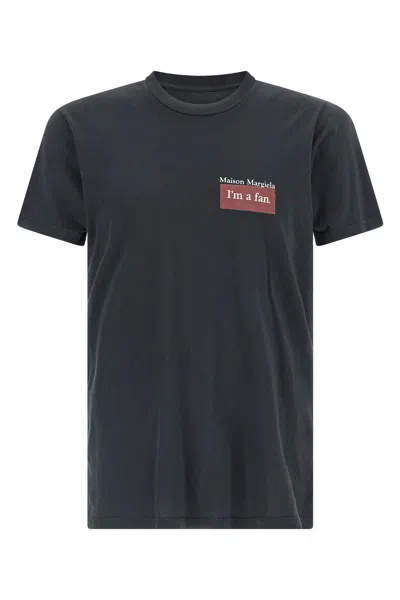 Maison Margiela Overdyed Cotton I M A Fan T-shirt In Black