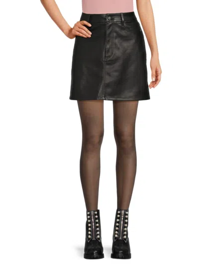 Joe's Jeans Women's Faux Leather Miniskirt In Black