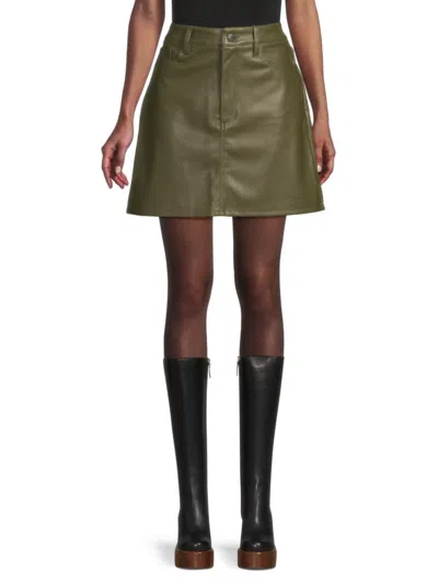 Joe's Jeans Women's Faux Leather Miniskirt In Green