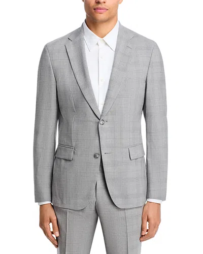 Hugo Boss H-huge Tonal Plaid Stretch Wool Slim Fit Suit In Gray