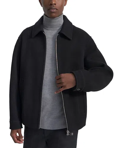 Theory Cotton Twill Zip Cuff Bomber Jacket In Black | ModeSens
