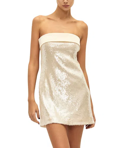 Elodie The Label Julia Sequinned Mini Dress In Neutral