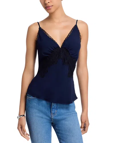 Veronica Beard Lindsey Lace Trim Camisole In Blue