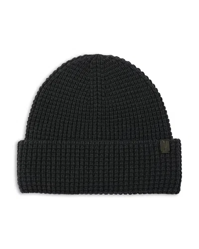 Allsaints Waffle Stitch Beanie In Green