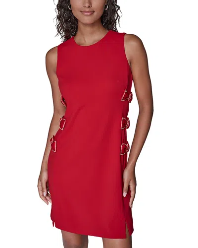Karl Lagerfeld Contrast Bows Sheath Dress In Red