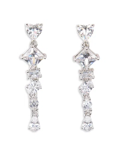 Maje Precieux Cascade Rhinestone Linear Drop Earrings In Transparent