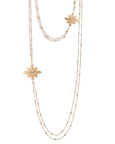 Pasquale Bruni 18k Rose Gold Ghirlanda Flower Layered Sautoir Necklace, 37.7 In Gold