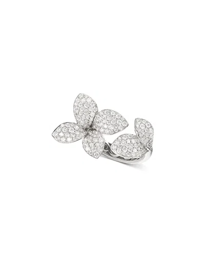 Pasquale Bruni 18k White Gold Giardini Segreti Diamond Pave Flower Cuff Ring In Gold
