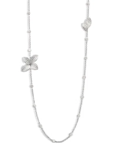 Pasquale Bruni 18k White Gold Giardini Segreti Diamond Flower Opera Necklace, 28.7 In Gold