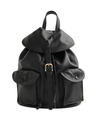 Whistles Sierra Leather Pocket Backpack In Black