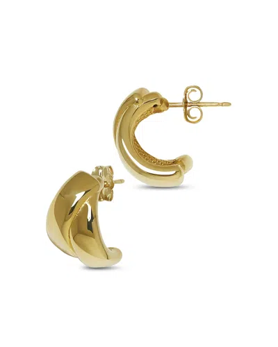 Bloomingdale's Fine Collection Overlap Crossover Hoop Earrings In 14k Yellow Gold In Gold