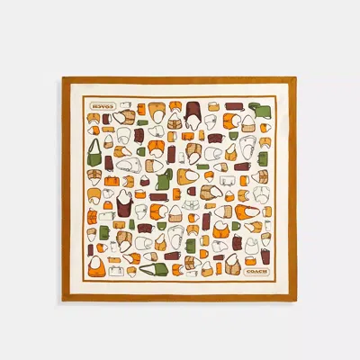 Coach Originals Bag Print Silk Bandana In White