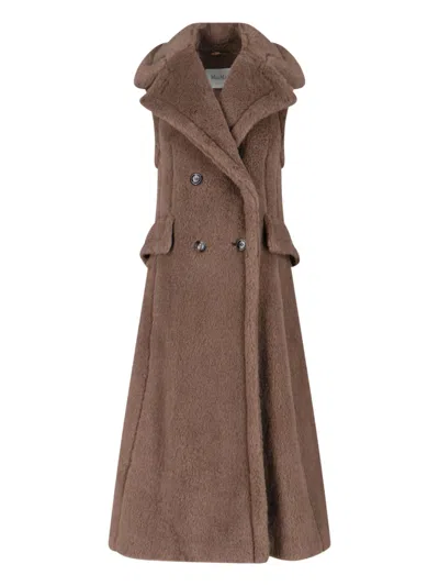 Max Mara Marrone Bronzo Alpaca Coat In Brown