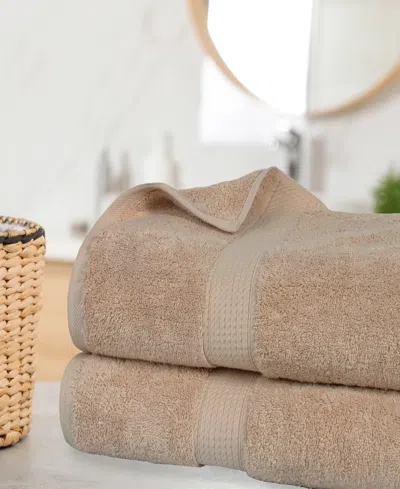 Superior Egyptian Cotton Highly Absorbent 2pc Ultra-plush Solid Bath Sheet Set In Brown