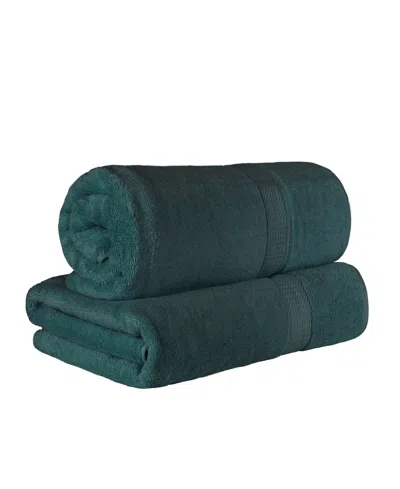 Superior 100% Egyptian Cotton 2-pc Bath Sheet Set In Green