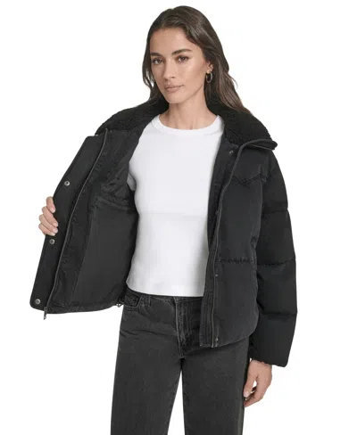 Levi's Women's Regular Western Puffer Jacket In Black