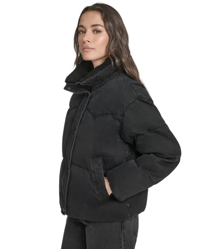 Levi's Women's Regular Western Puffer Jacket In Black