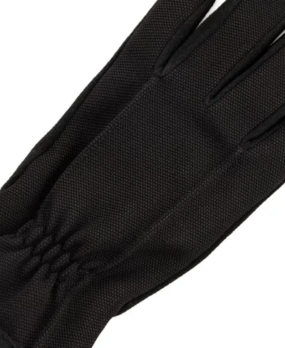 Isotoner Signature Men's Tech Stretch Fleece Palm Gloves In Black