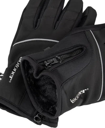 Isotoner Signature Men's Water-repellent Gloves In Black
