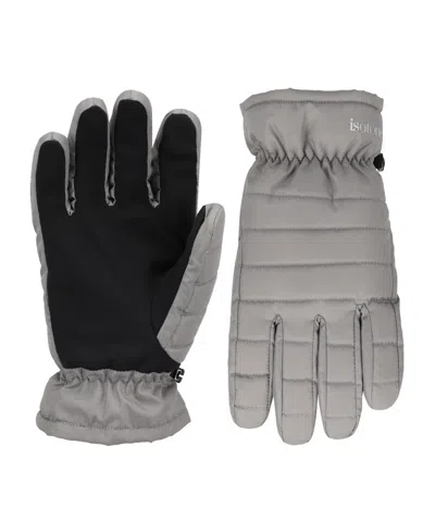 Isotoner Signature Men's Quilted Gloves In Gray