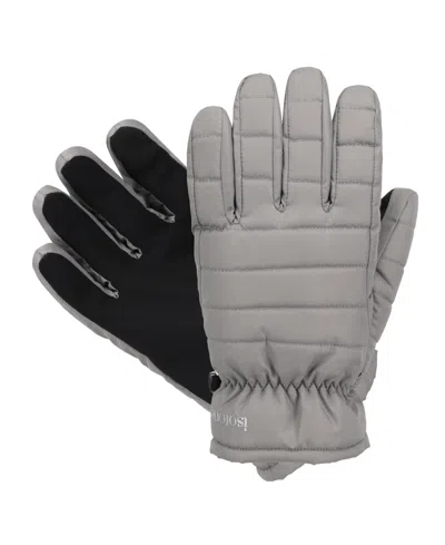 Isotoner Signature Men's Quilted Gloves In Gray