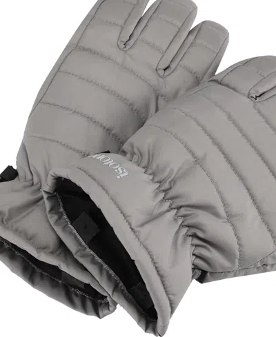 Isotoner Signature Men's Quilted Gloves In Gray