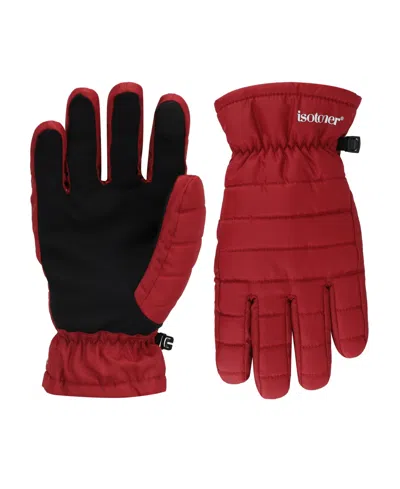 Isotoner Signature Men's Quilted Gloves In Red