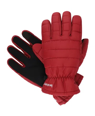 Isotoner Signature Men's Quilted Gloves In Red