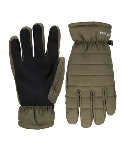 Isotoner Signature Men's Quilted Gloves In Green