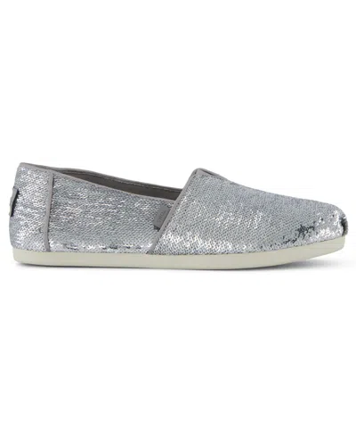 Toms Women's Womens Alpargata Classic Silver Metallic Sequins In Multi