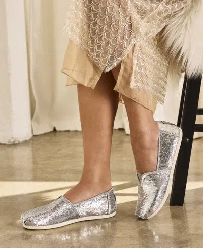 Toms Women's Womens Alpargata Classic Silver Metallic Sequins In Multi