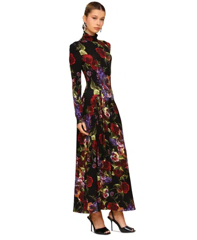 Avec Les Filles Mock Neck Maxi Dress In Multi