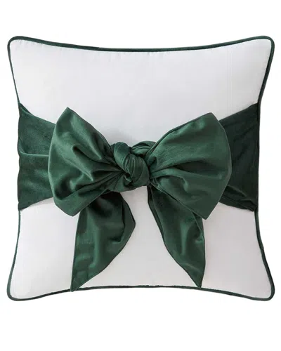 Martha Stewart Bedford Bow Solid Decorative Pillow In Green