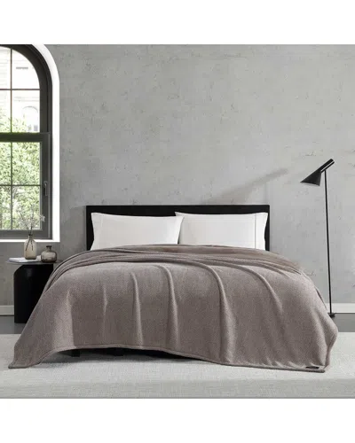 Vera Wang Chenille Jacquard Bonded Plush Blanket In Gray