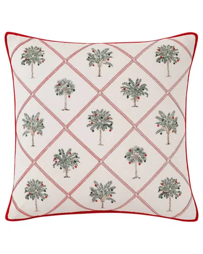 Tommy Bahama Palm Tree Trellis 100% Cotton Percale Decorative Pillow In Neutral