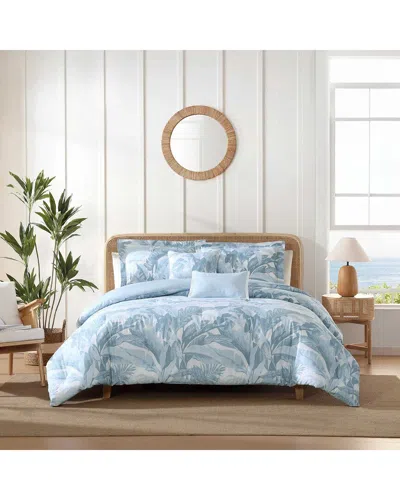 Tommy Bahama Palm Serenity Reversable 100% Cotton Comforter Set In Blue