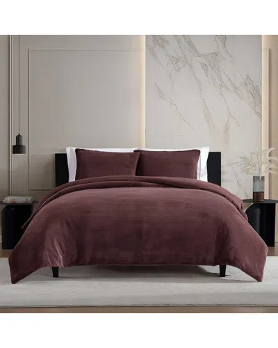 Vera Wang Signature Solid Fluffy Comforter Set In Brown