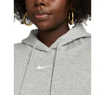 Nike Sportswear Plus Size Phoenix Fleece Oversized Pullover Hoodie In Gray