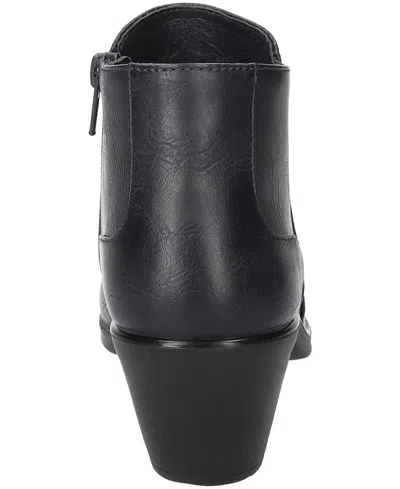 Easy Street Womens Langley Block Heel Booties In Black