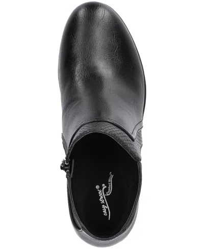 Easy Street Womens Langley Block Heel Booties In Black
