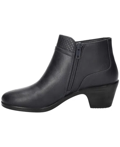 Easy Street Womens Langley Block Heel Booties In Black