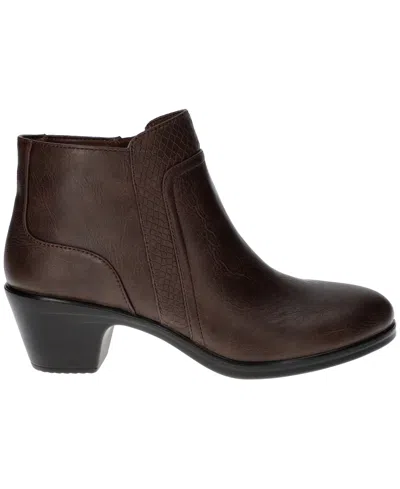 Easy Street Womens Langley Block Heel Booties In Brown