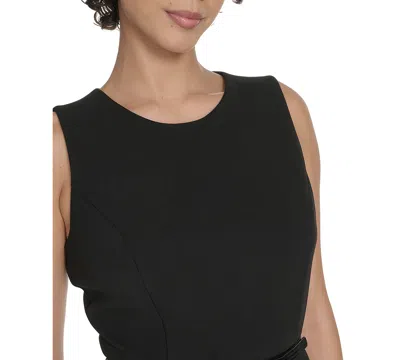 Tommy Hilfiger S/l Belted F&f Midi In Black