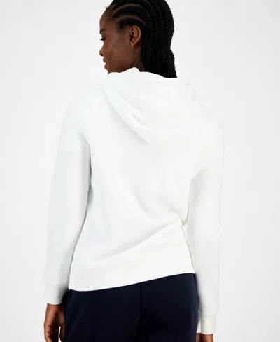 Tommy Hilfiger Plus Womens Sweatshirt Fitness Hoodie In White