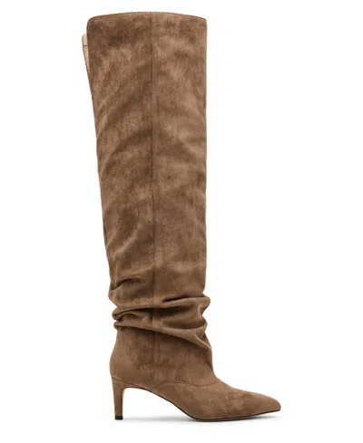 Madden Girl Womens Stassi Over The Knee Slouchy Stiletto Dress Boots Regular Wide Calf In Brown