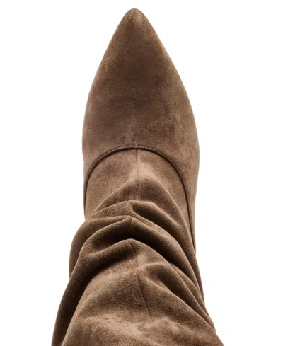 Madden Girl Womens Stassi Over The Knee Slouchy Stiletto Dress Boots Regular Wide Calf In Brown