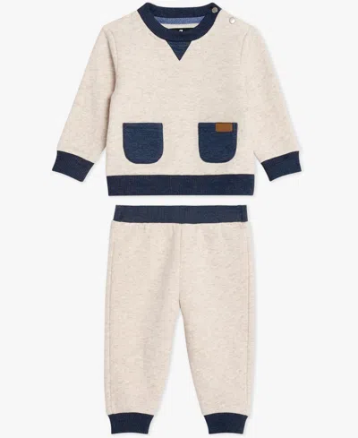 7 For All Mankind Baby Boys 2-piece Long Sleeve Sweatshirt And Pants Set In White
