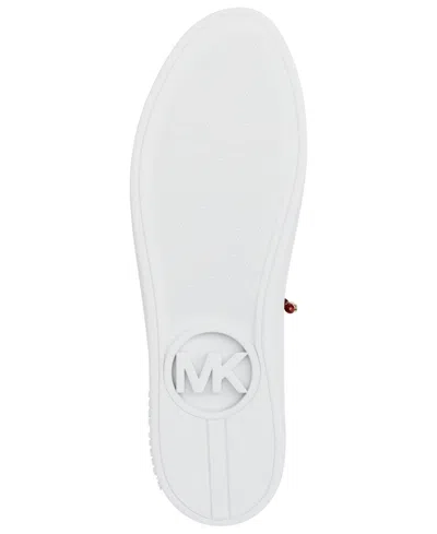 Michael Kors Scotty Embellished Leather Sneaker In Red