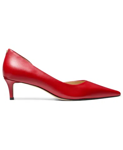 Michael Kors Elyse Leather Pump In Red